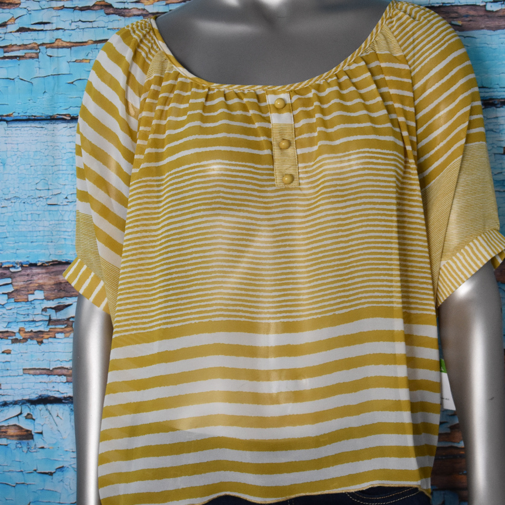 Womens Sheer Blouse January 7 M Gold